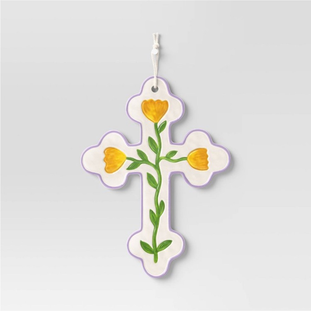 Ceramic Cross Wall Hanging “Blessed” - Threshold Easter 2025
